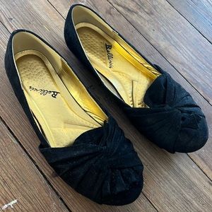 Black suede Bellini flats.